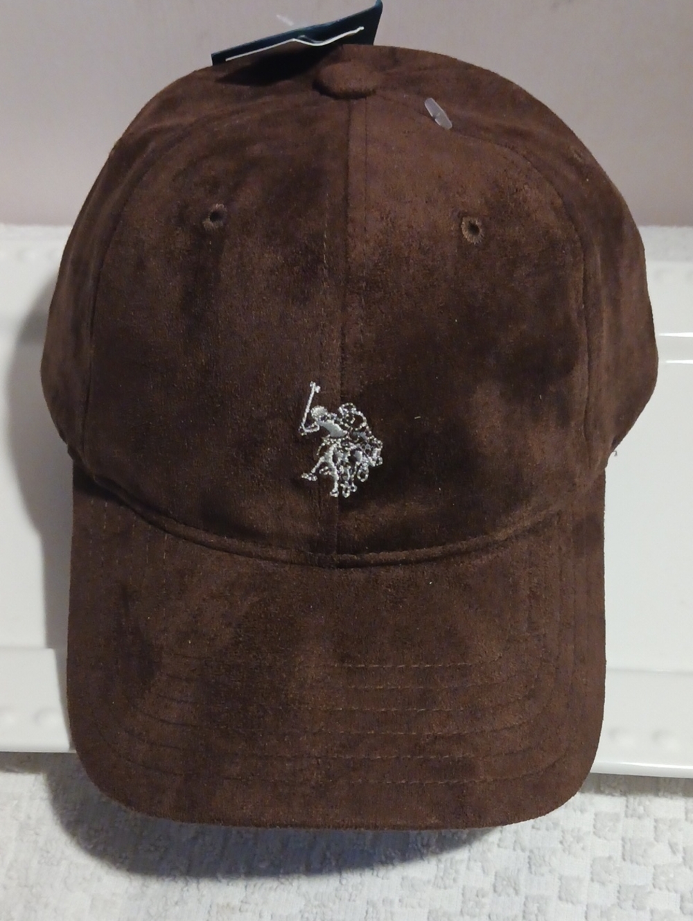 U.S. Polo Assn. Rich Dark Brown Ultra Suede Cap with Embroidered Logo
